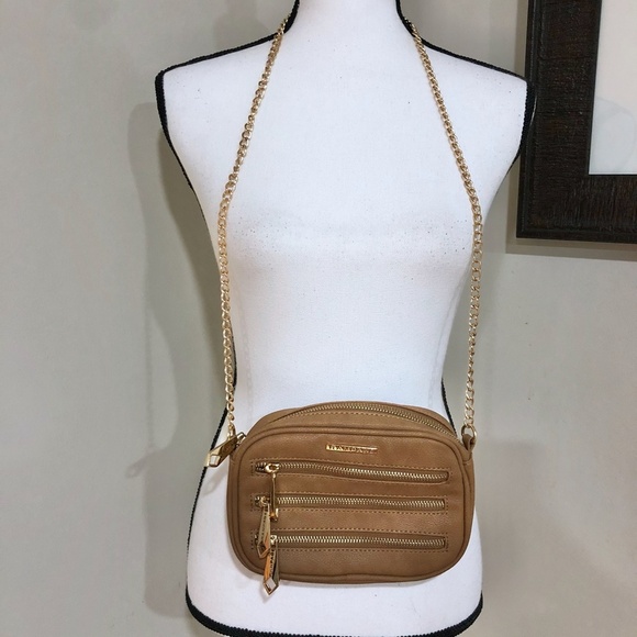 **RAMPAGE* Tan x Gold Chain Crossbody Purse Bag - Picture 1 of 6